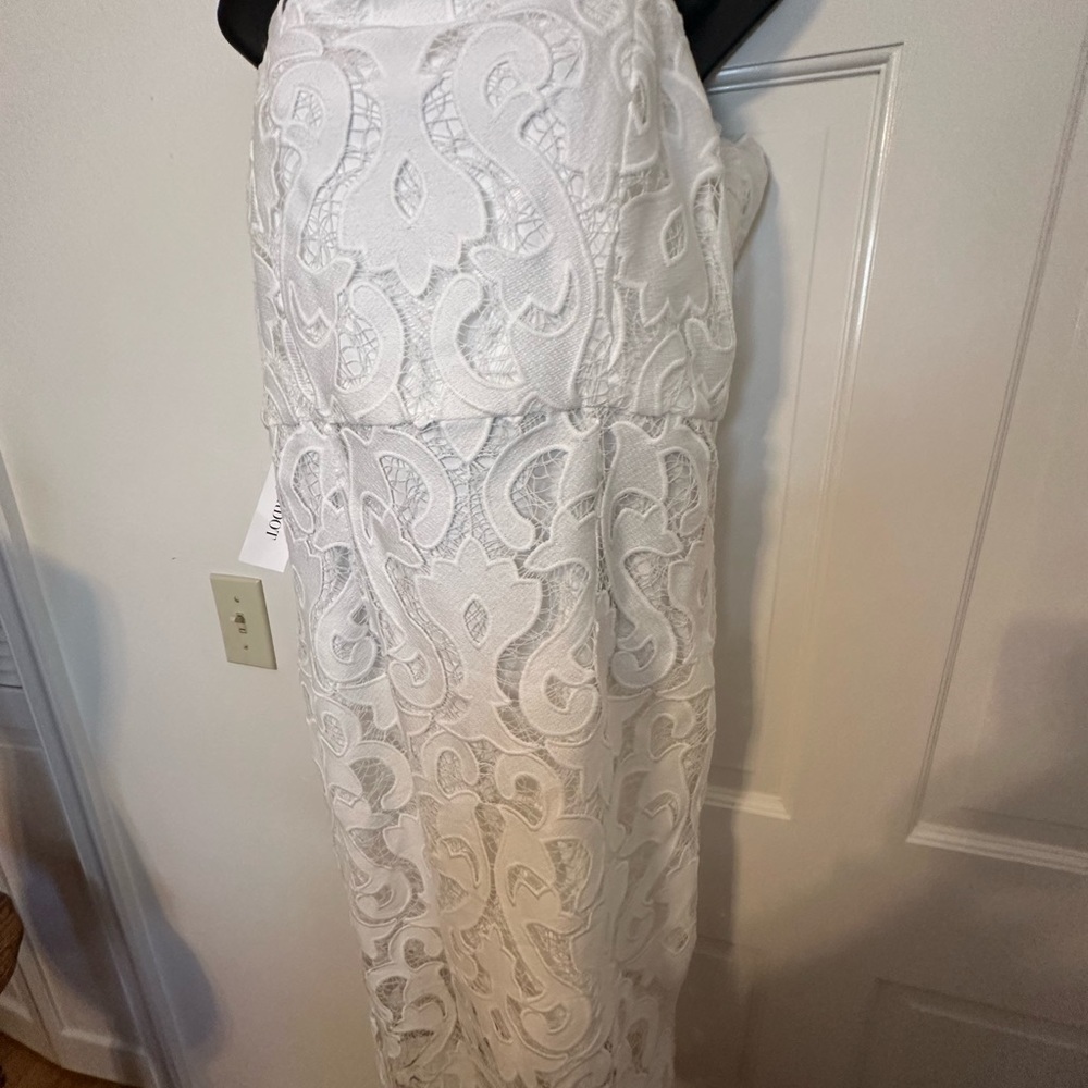 Bardot Women’s Lina White Lace Sheath Spaghetti Strap Dress Size 10 NWT - Picture 9 of 14